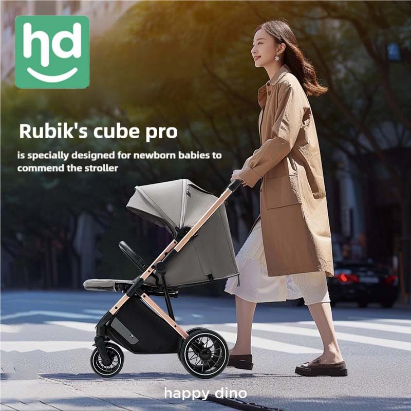 happy dino Baby Stroller for Newborns – Reversible, Lightweight, Foldable, Adjustable Reclining and Sitting Position