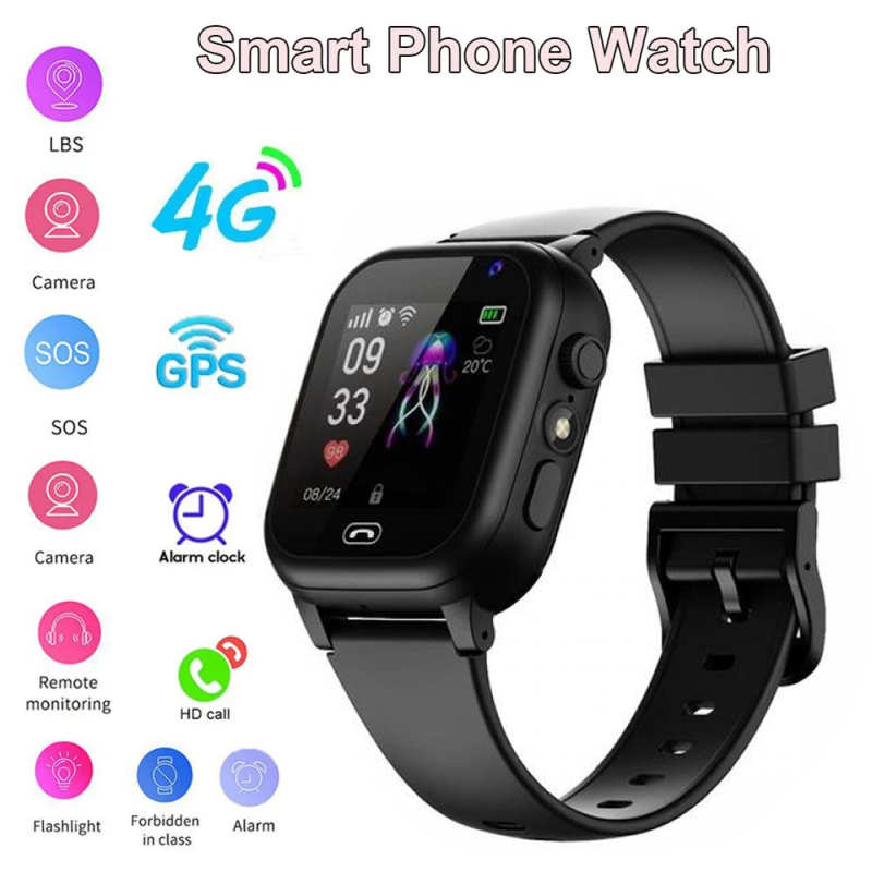 Kids 4G Smart Watch SOS GPS Location Video Call Sim Card For Children SmartWatch Camera Waterproof Watch For Boys Girls