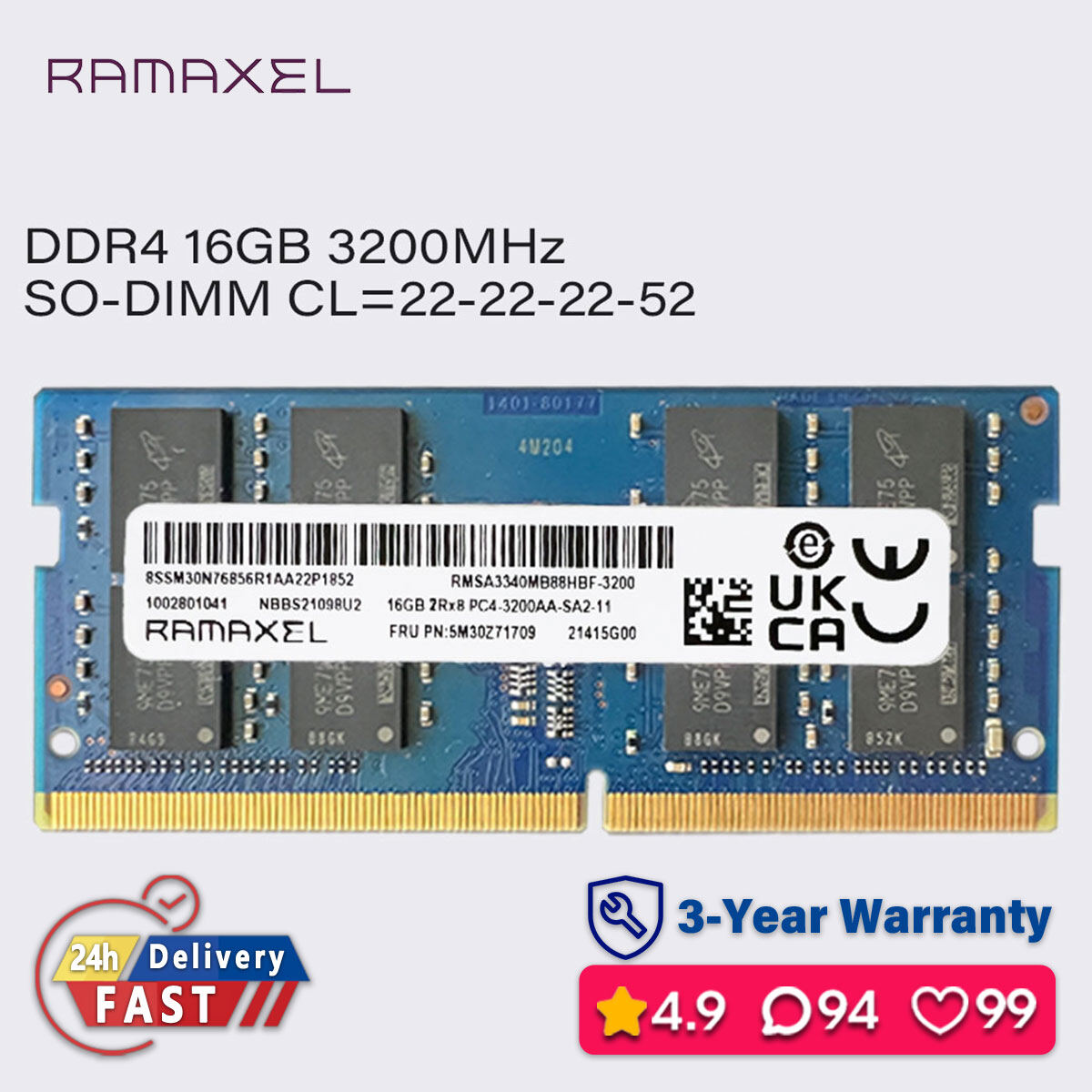 Ramaxel 3200Mhz Ddr4 Laptop Ram Sodimm Pc4 25600 For 16Gb/8Gb