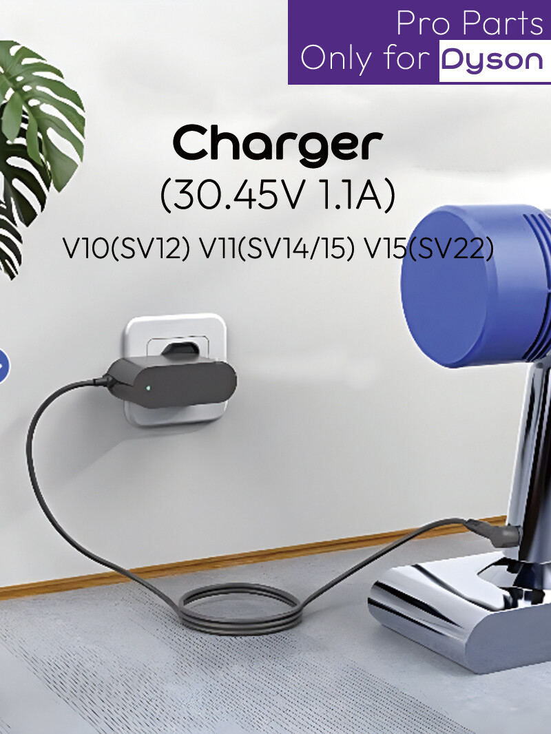 Bộ sạc ac cho bộ sạc chân không dyson bộ sạc máy hút bụi v10 v11 v15 sv22 sv20 sv14 sv12 sv15 dây cắm đầu cắm không dây hình thú tuyệt đối 969350-02 217160-02 cáp chuyển đổi nguồn điện 30.45v 1.1a