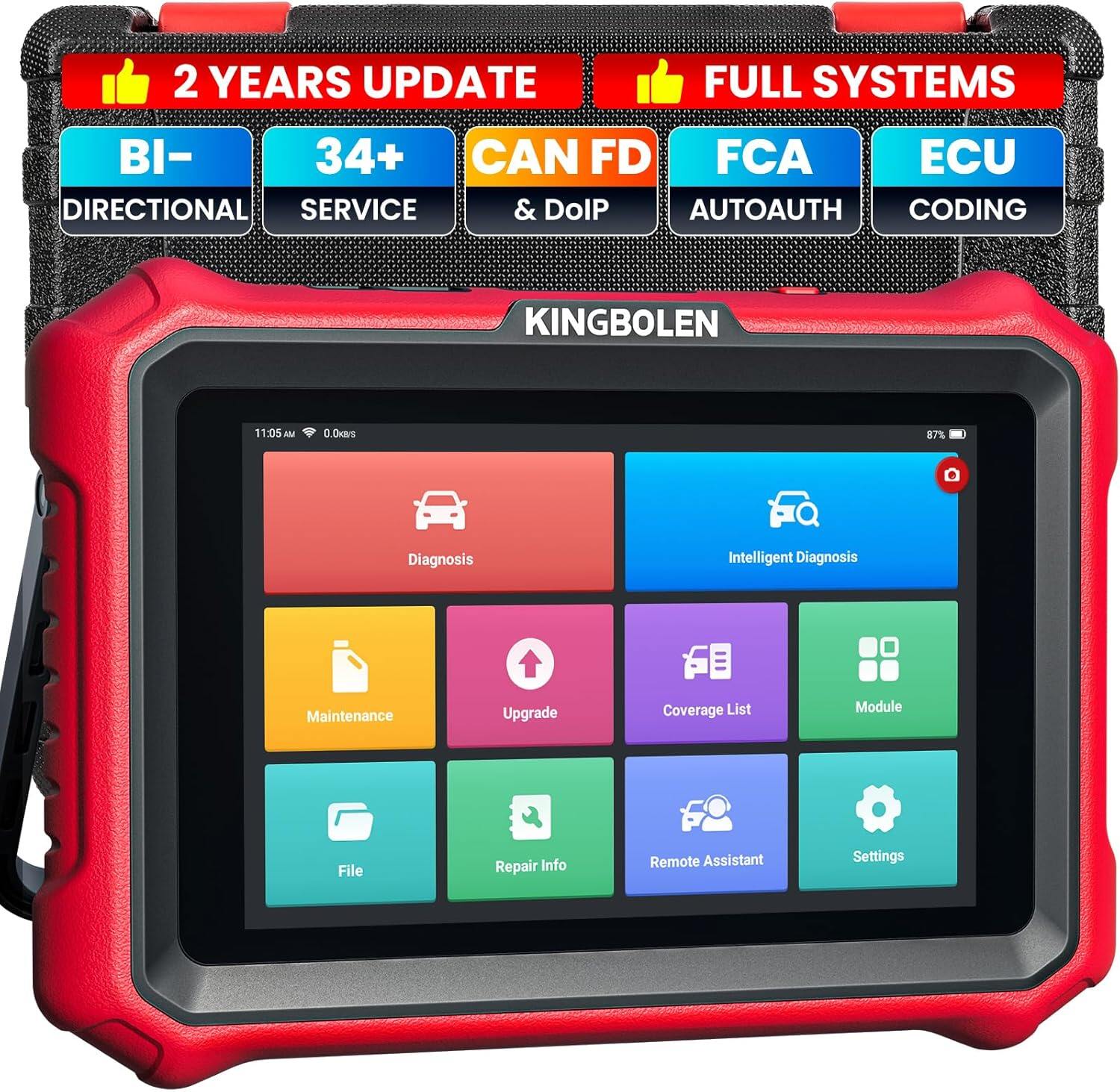 KINGBOLEN K8 Elite Full Systems Bidirectional Scan Tool, Wired OBD2 Scanner Car Scanner, 34+ Reset Service, Active Tests, ECU Coding, FCA AutoAuth, CANFD & DOIP, 2 Years Update, Upgraded of K8 ราคา 13,404 บาท*ส่งฟรี