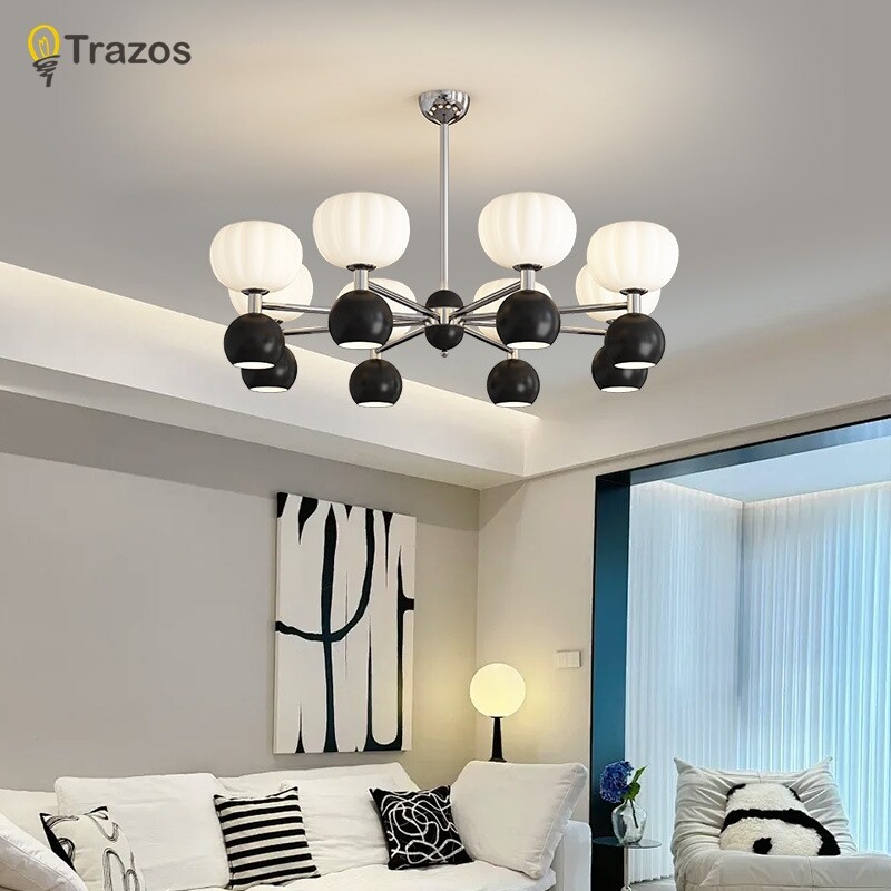 Modern Minimalist Led Ceiling Lights Living Room Decoration Dining Room Bedroom Cream Pendant Lights Home Indoor Lighting Fixtures ราคา 6,536 บาท*ส่งฟรี