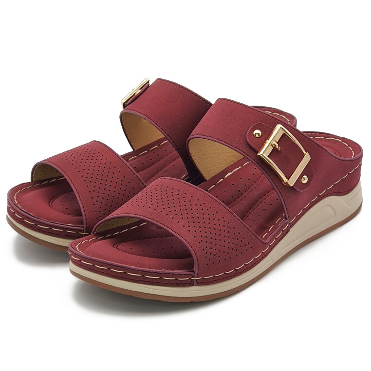 Polo hill ladies lightweight cross strap wedge sandals Clearance