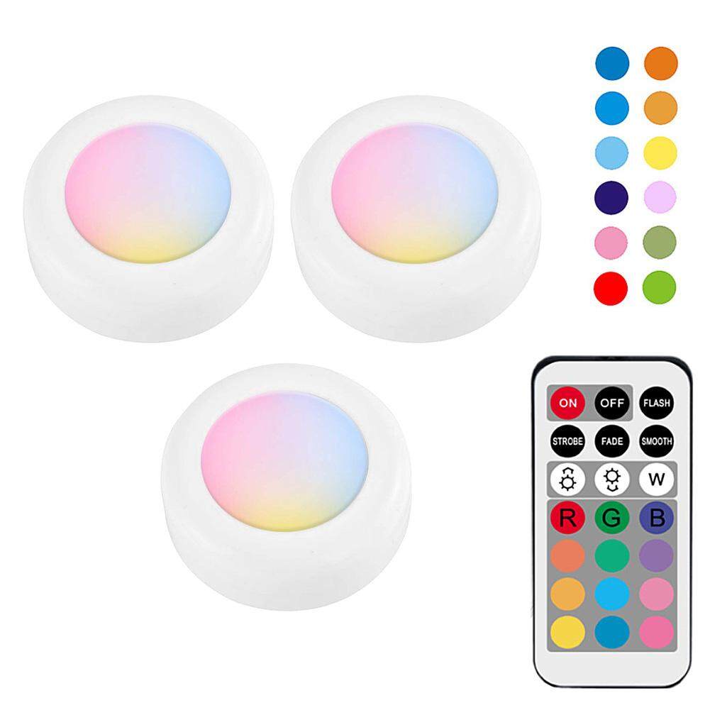 Wireless Led Puck Light Remote Control Small Night Light Rgb Color
