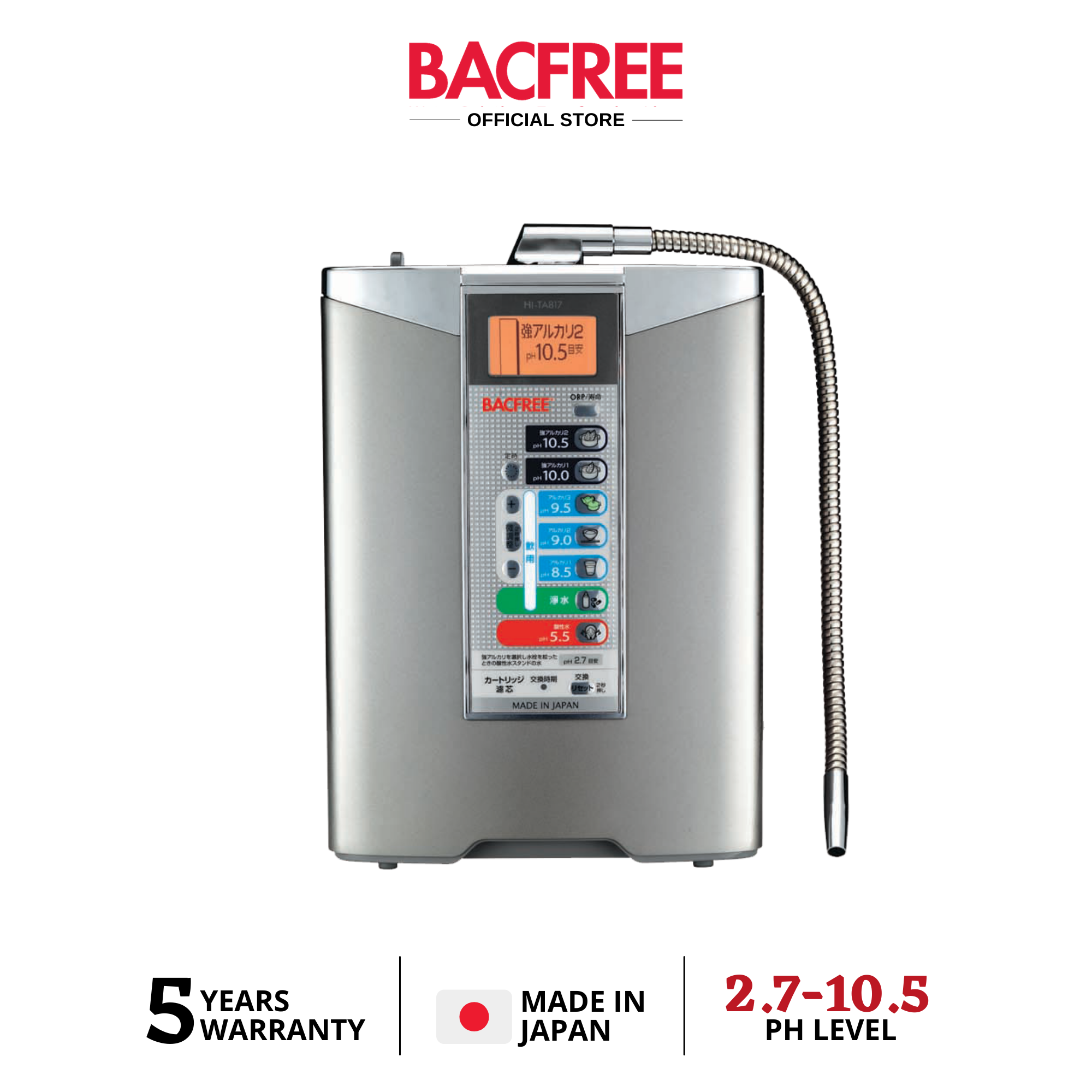 Bacfree Water Filter - Stainless Steel 304 Sink Top Mounting Design Water Purifier