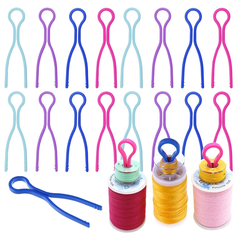 10pcs may bobbin Clip sợi dài Clip spool lưu trữ chủ tổ chức Nhựa Kẹp vải dùng cho máy khâu dụng cụ may phụ kiện
