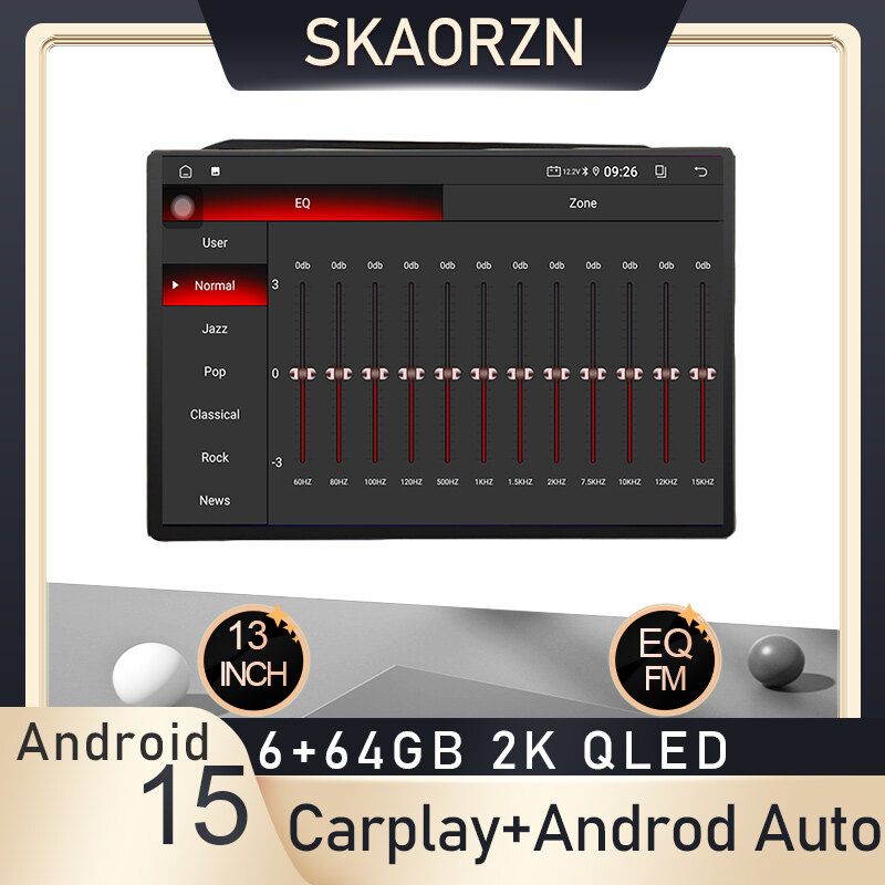 Skaorzn 13inch 6+64GB for mitsubishi xpander 2023 android15 2k qled 2000x1200p 2din car android headunit stereo fm bluetooth carplay android auto steering control rear view for 9inch 10inch frame t13 ราคา 6,200 บาท*ส่งฟรี
