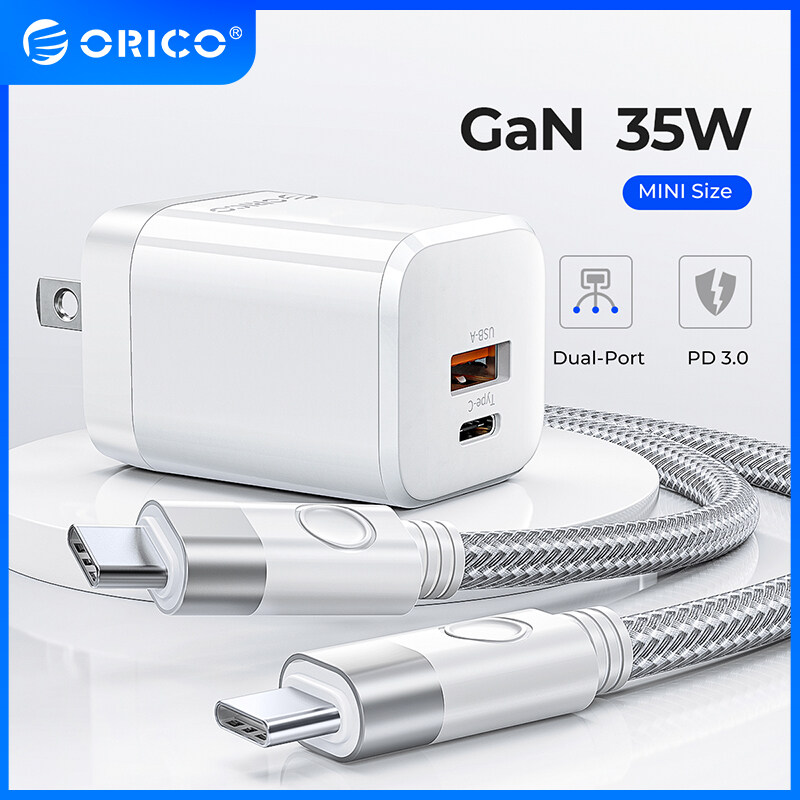 ORICO gan 30W USB C đầu cắm bộ sạc PD Loại C Bộ chuyển đổi thiết bị sạc tường có thể gập lại QC3.0 cổng sạc du lịch tiện lợi nhanh