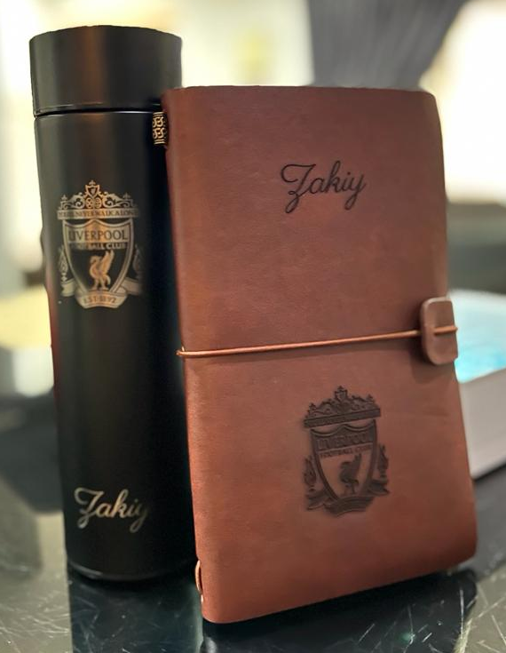Liverpool / Manchester United / Chelsea / Arsenal Gift Sets - Customised Tumbler and Notebook (MALAYSIA SELLER) *** FREE ADD NAME Harga  109 Ringgit*Penghantaran Percuma