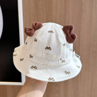 Sweet Baby Bucket Hat Cute Bowknot Flower Herat Print Girls Sun Hat Kids Outdoor Basin Cap