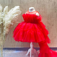 MQATZ Flower Girl Wedding Party Dress Tulle Puffy Princess Girl Dresses T5353