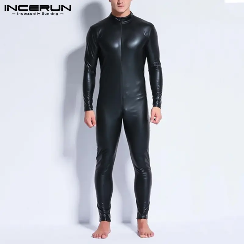 leather all in one jumpsuit