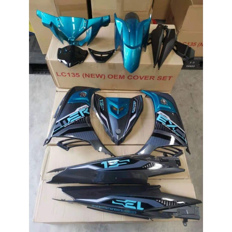 New Cover Set Yamaha Lc135 Exciter Blue 2021 V1 V2 V3 V4 V5 V6 Lazada