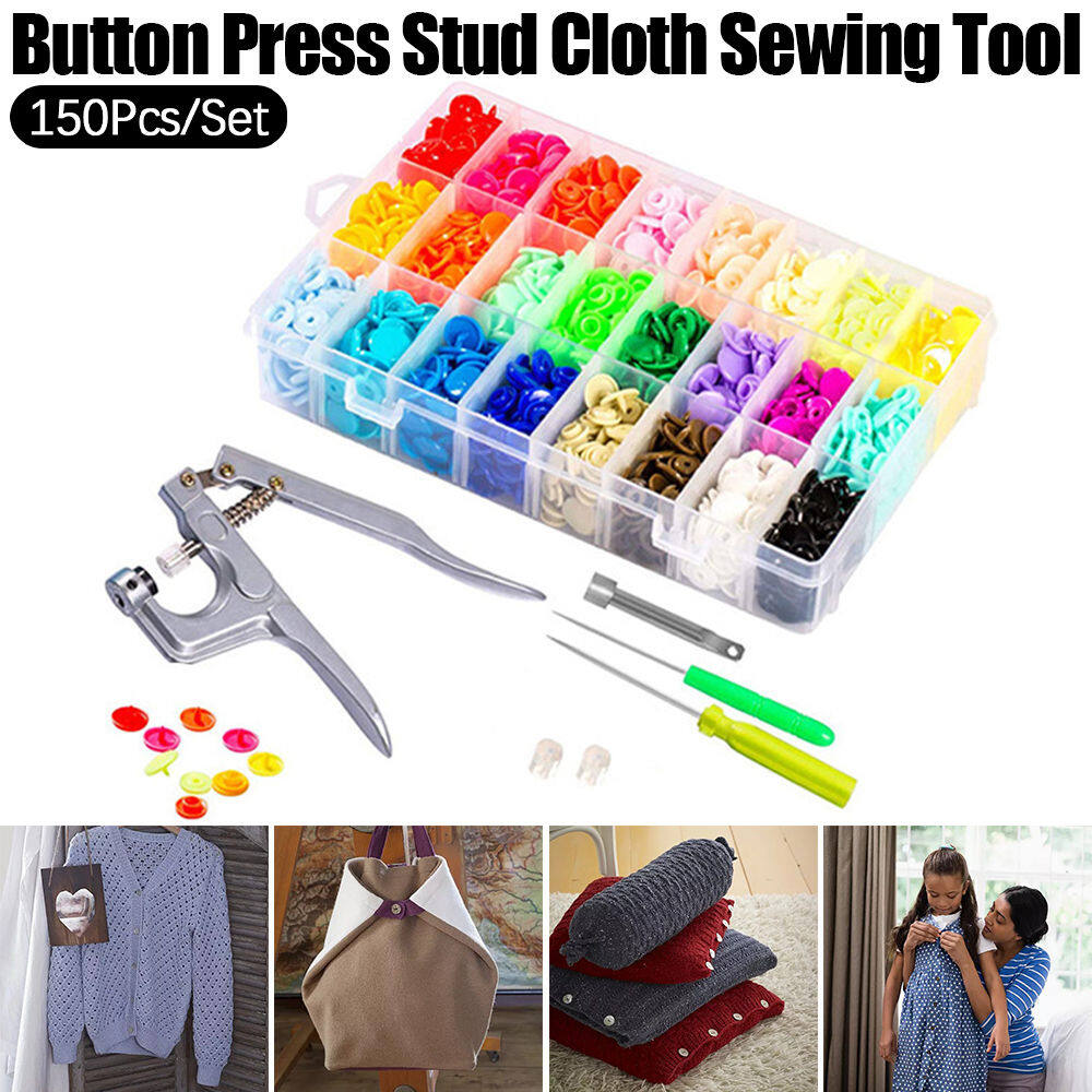 Nút bấm có chốt bộ dụng cụ kìm 150 cái nút bấm nhựa t5 dụng cụ may vá
