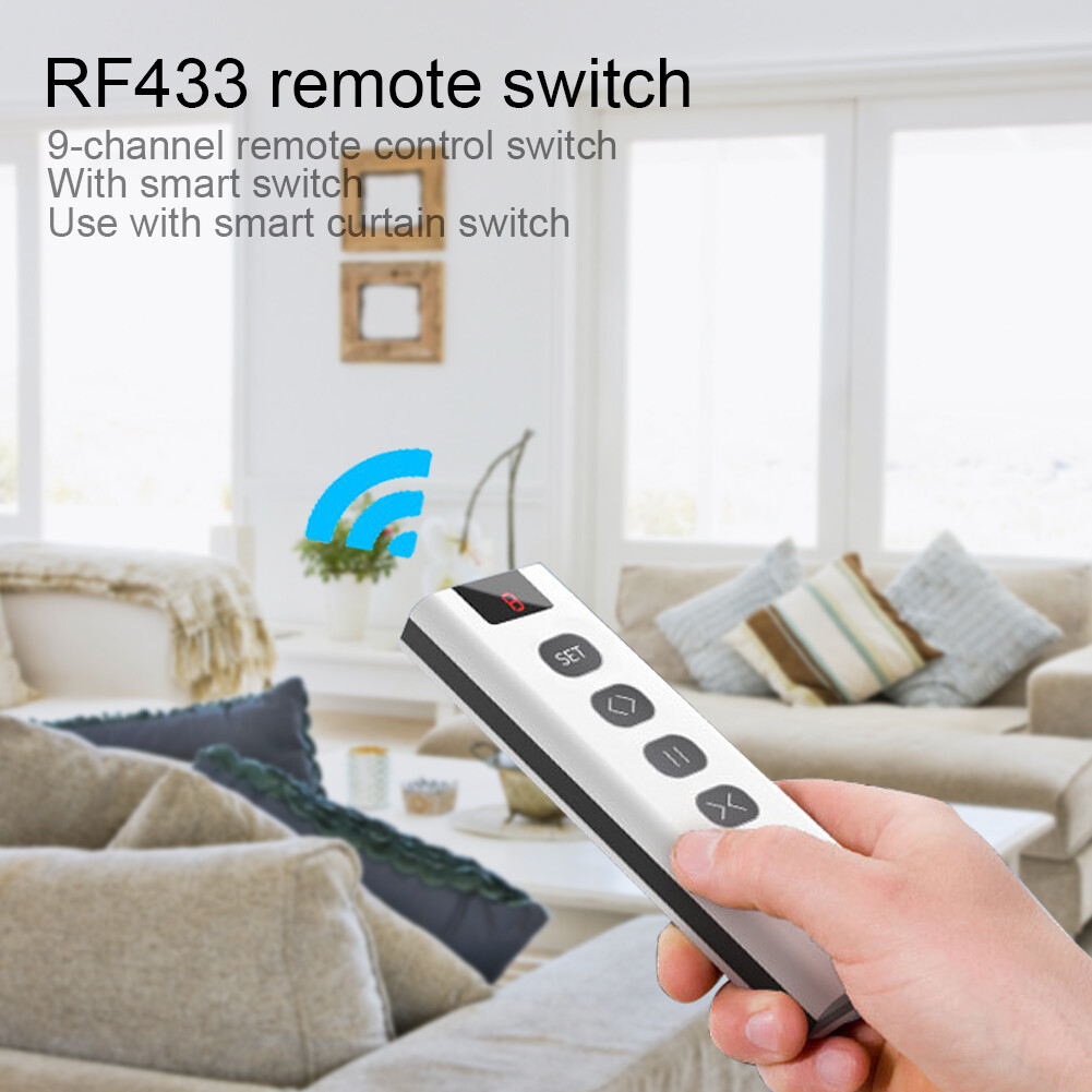 Điều Khiển Từ Xa 9 Kênh RF433, Mô-đun Rèm Con Lăn RF Cho Công Tắc Rèm WiFi Phụ Kiện Rèm Cửa