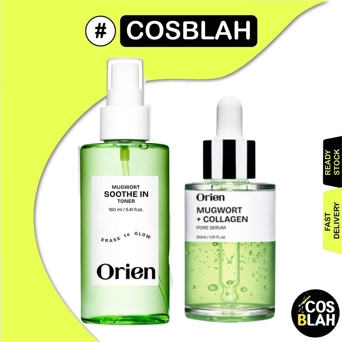 Orien Mugwort làm dịu trong Toner 160ml/Mugwort Collagen serum30ml