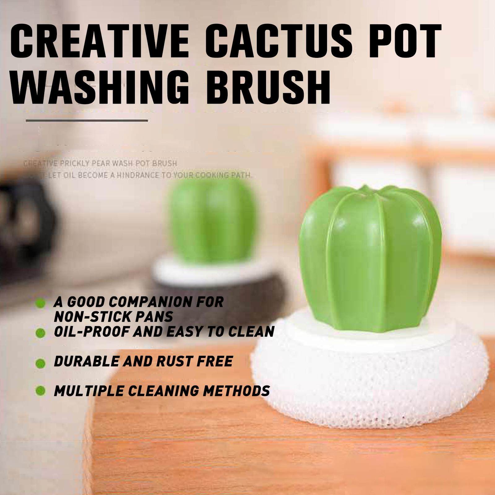 Cactus Steel Sponge Cleaning Brush With Handle Kitchen Cleaner Tool For  Washing Pot Dish Pan Bowl Brush Funny Kitchen Gardget|Cleaning Brushes|  AliExpress | Cactus Handle Stainless Steel Wire Ball Kitchen Bowl Cleaning