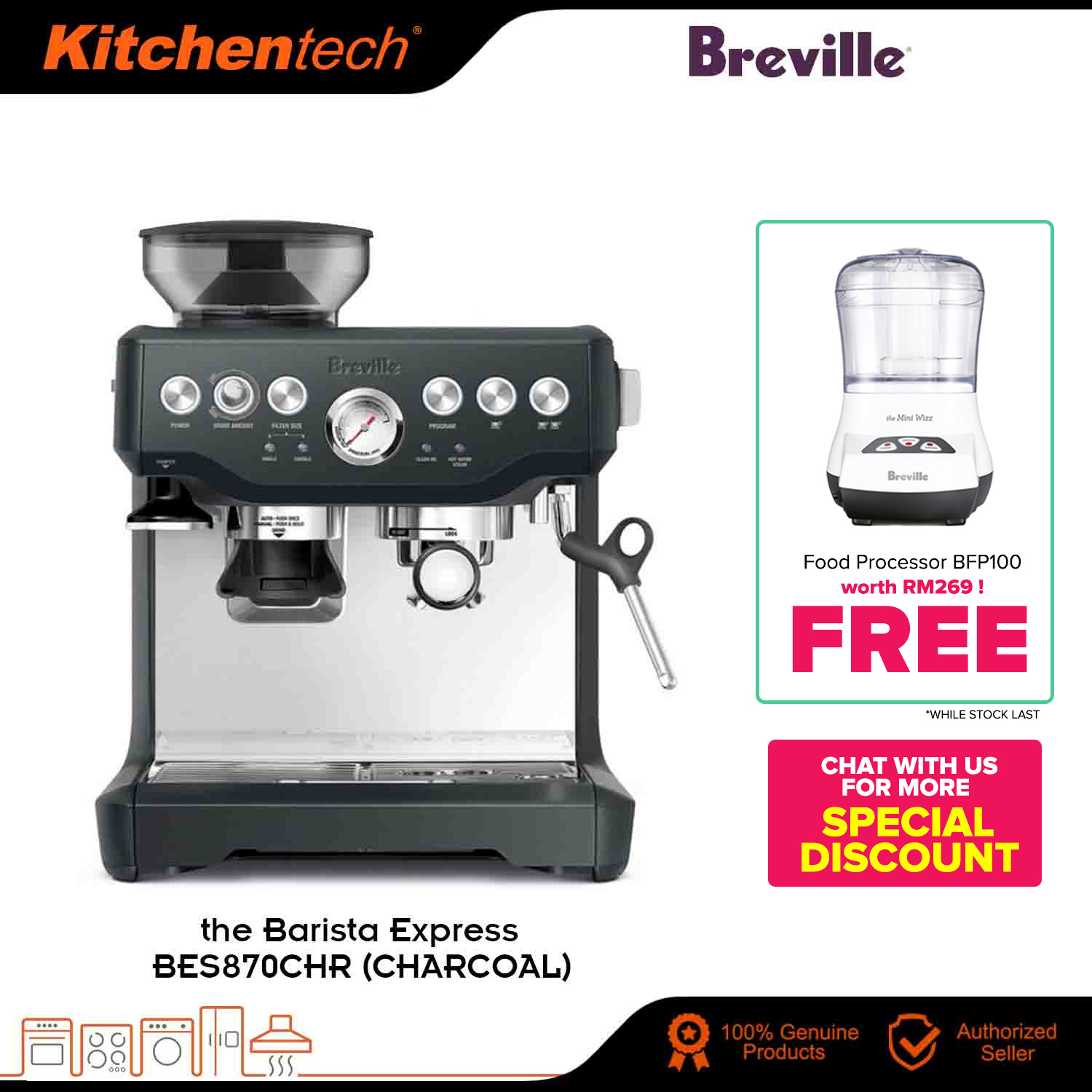 Breville BES870CHR Barista Express 