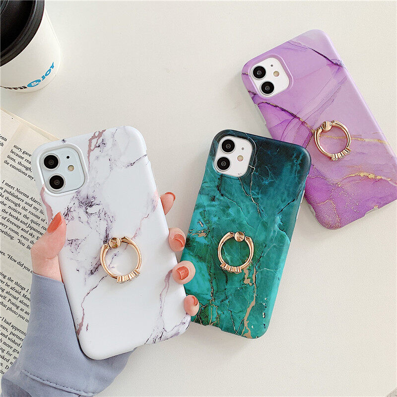CrashStar Ốp Điện Thoại Họa Tiết Đá Cẩm Thạch Cho iPhone 14 13 12 11 Pro Max Mini XS XR X 8 7 Plus + SE 2020 Ốp Điện Thoại Mềm Với Giá Đỡ Nhẫn Kim Cương Ốp HP Miễn Phí Vận Chuyển & Giao Hàng Nhanh