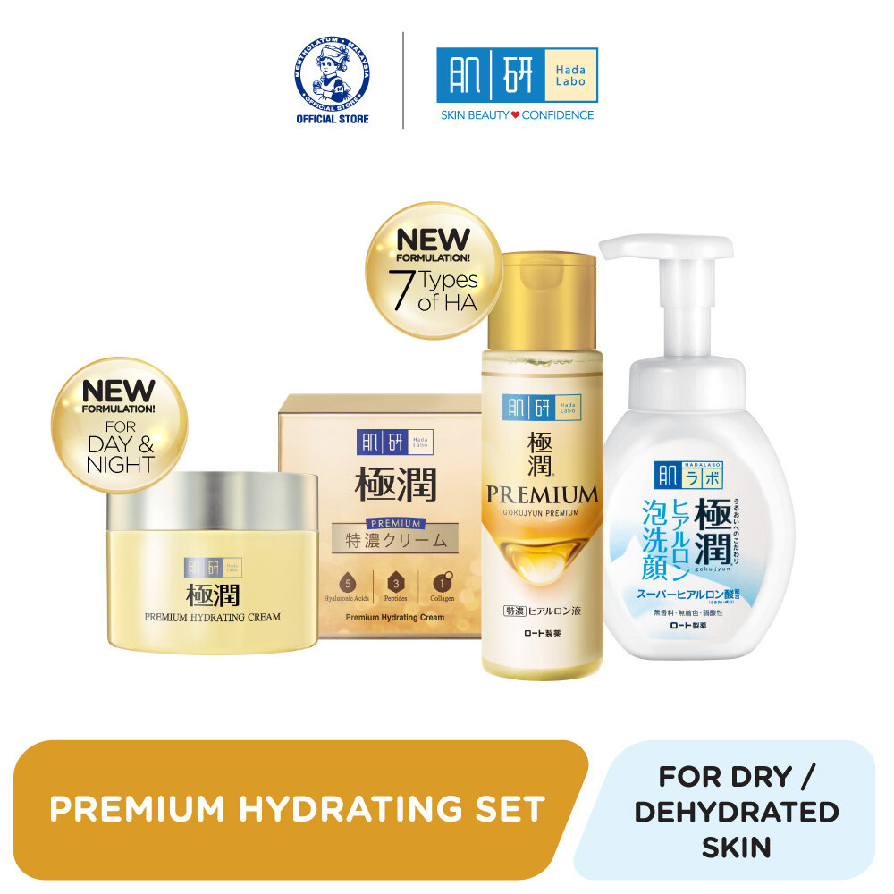 Gambar Hada Labo Premium Hydrating Set   For Dry  Dehydrated Skin
