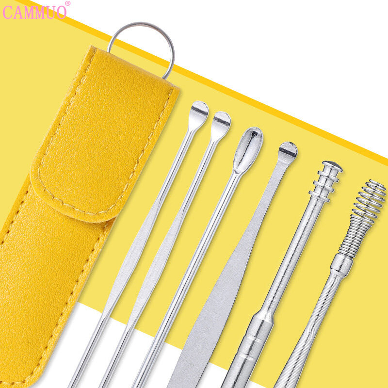 Cammuo dụng cụ lấy ráy tai 6 cái/bộ dụng cụ lấy ráy tai muỗng lấy ráy tai dụng cụ lấy ráy tai