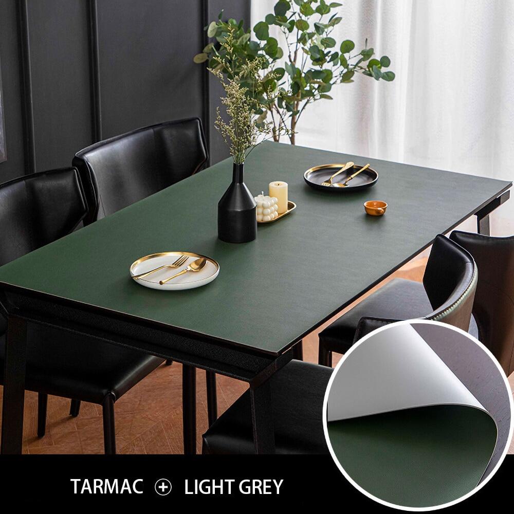 Gambar 2 Double Sided Solid Color Leather Tablecloth Waterproof Oil Proof Ironing Disposable Cloth TPU Table Table Mat Easy To Clean