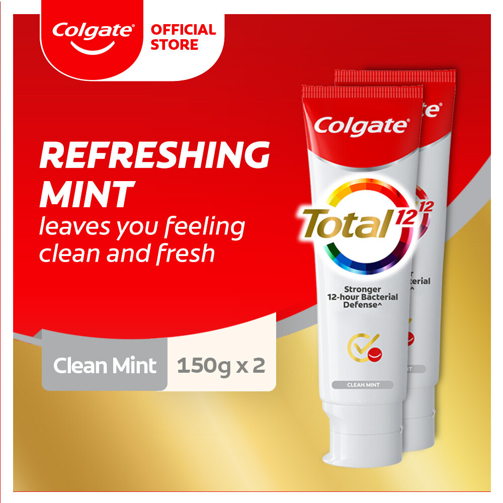 Gambar Colgate Total Clean Mint Toothpaste Antibacterial Valuepack 150g x 2