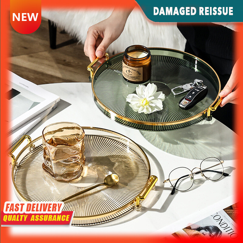 Gambar Round Tray Ins Wind Desktop Storage Nordic Simple Entry Porch Decoration Modern Coffee Table Decoration