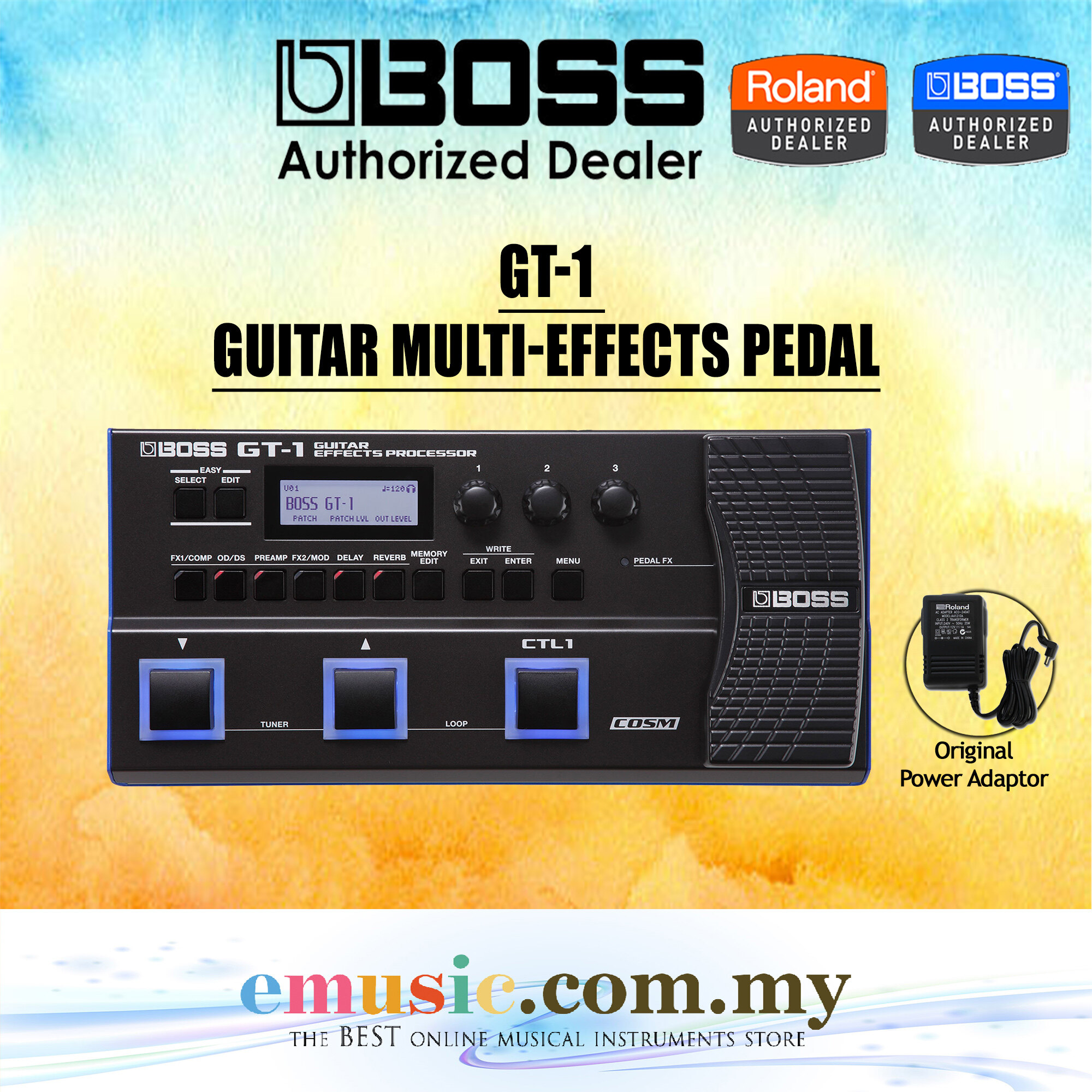 Boss GT-1 Guitar Multi-effects Pedal (GT1 / GT 1) - Emusic