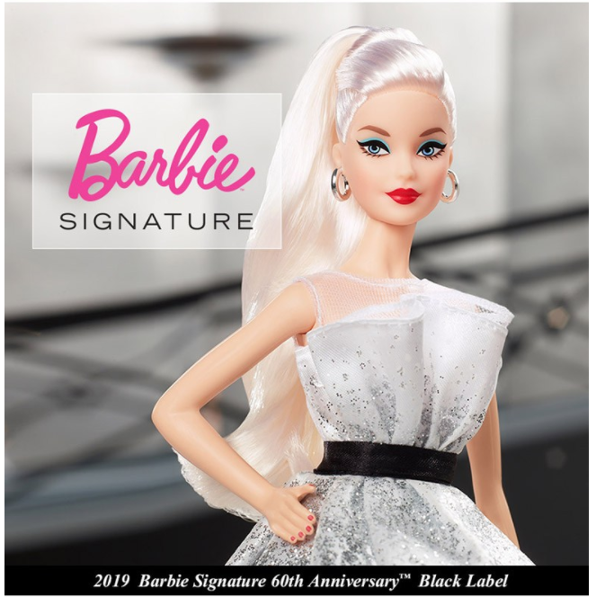 Poupée Barbie 60th Anniversary 2018 - Robe Blanche Et Argentée - Mattel FXD88