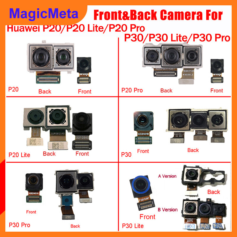 Magicmeta camera phía sau trước chính hãng cho Huawei P20 P20 Lite P20 Pro P30 P30 Lite P30 Pro Phụ tùng thay thế uốn cong cho mô-đun máy ảnh Camera phía sau với dụng cụ