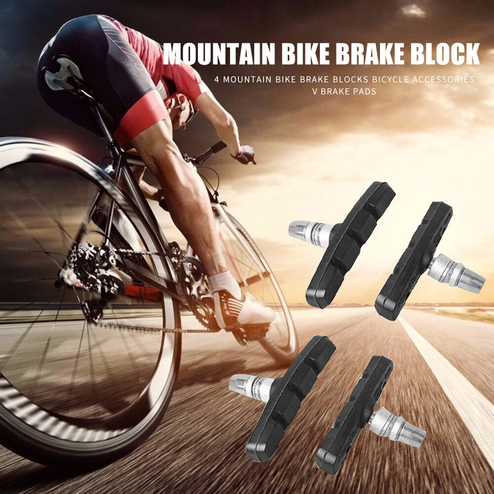Bike Bicycle Cycling V Brake Holder Rubber Pad Shoes Block Screws 