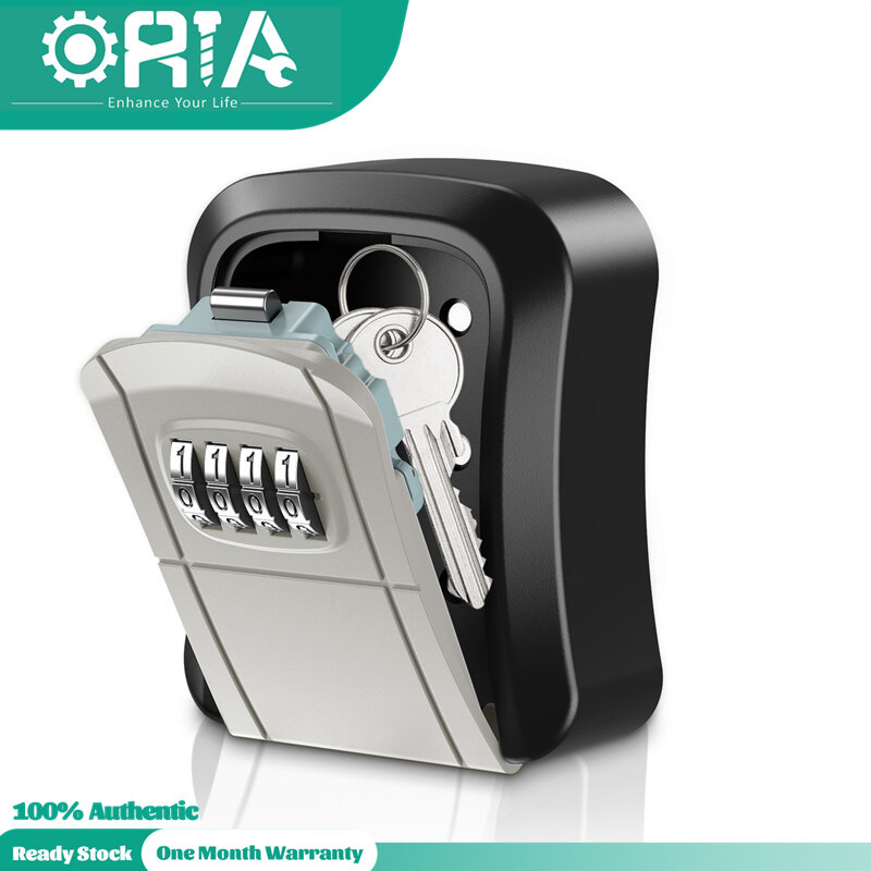 Oria hộp khóa chìa khóa, hộp khóa kết hợp 4 chữ số, hộp đựng an toàn chìa khóa treo tường, hộp đựng khóa 5 chìa khóa nhà hộp đựng chìa khóa 3.7 inch