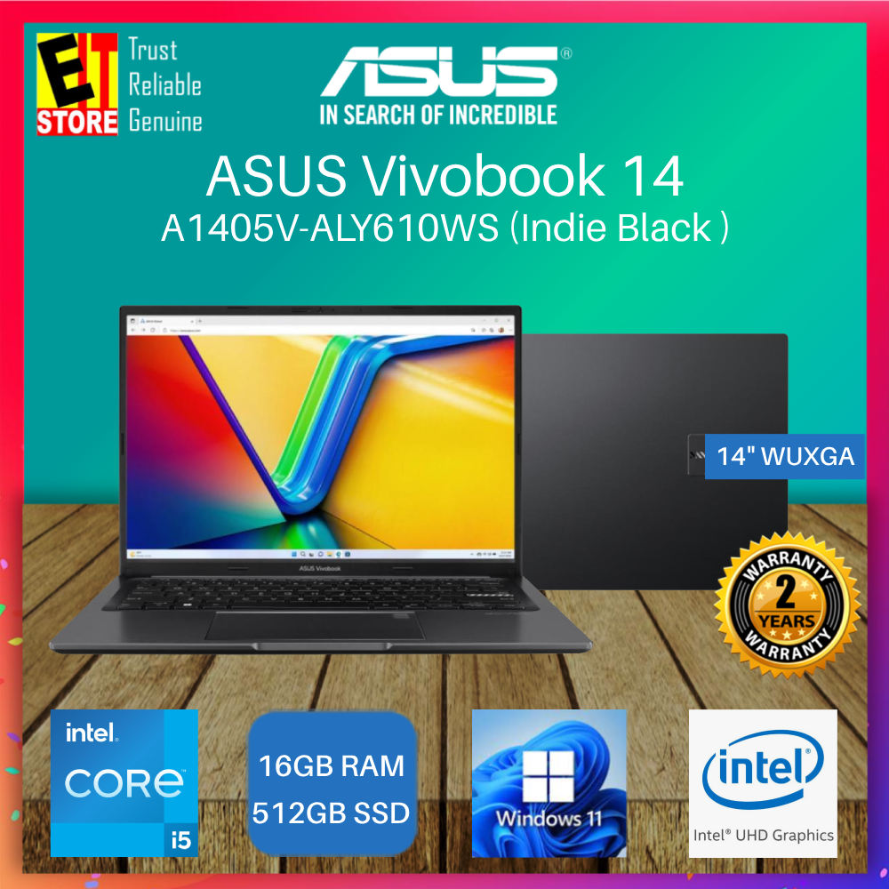 ASUS Laptop Vivobook 14 (i5-13420H /16GB DDR4/ 512GB SSD/ 14'' IPS WUXGA/ Intel Iris Xe Graphics/ OFFICE HOME 2024/ W11/ BACKPACK/ 2 Yrs) A1405V-ALY409WS /A1405V-ALY410WS