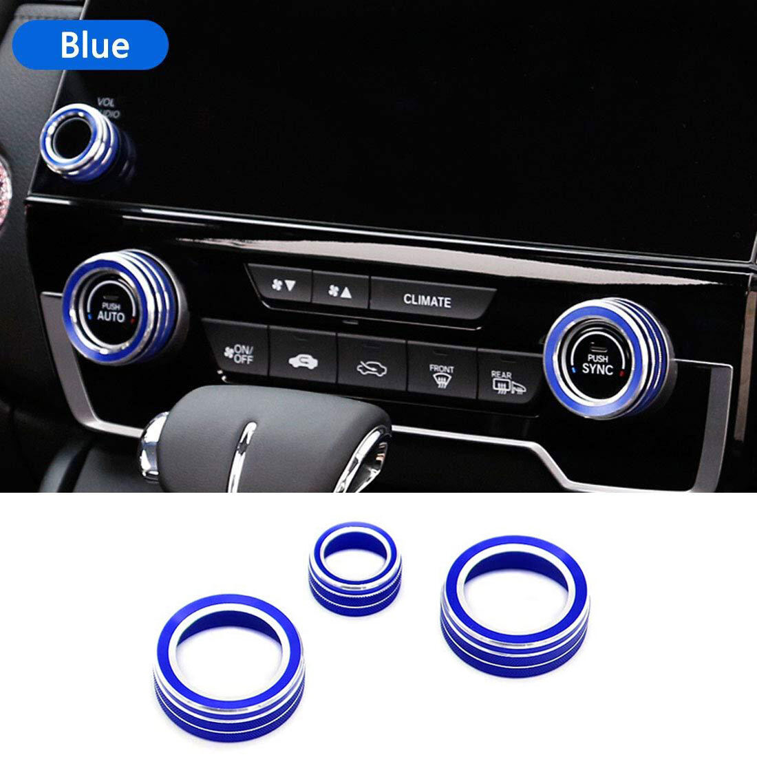 Không khí xe hơi điều hòa AC núm trang trí núm vặn điều chỉnh nhiệt độ phù hợp với Honda CRV CR-V 2017-2019-màu xanh