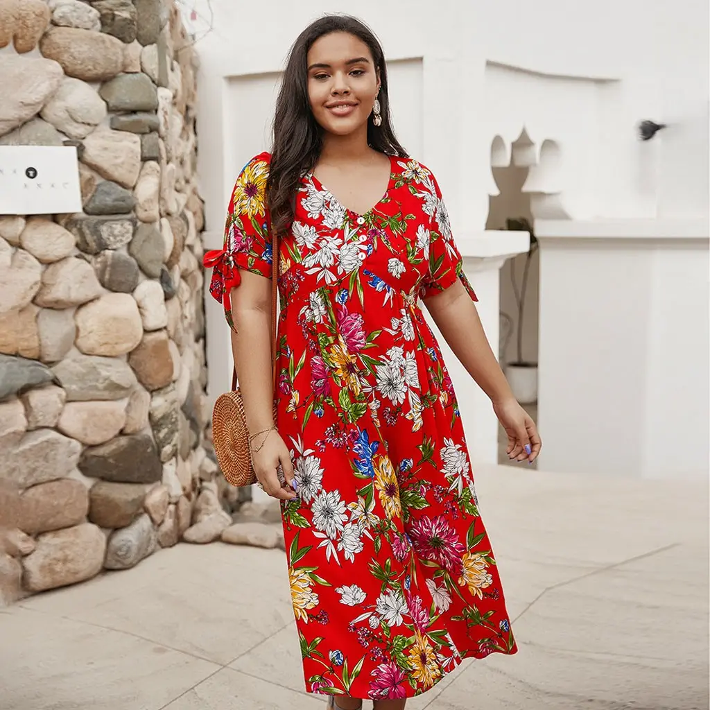 plus size short sleeve summer dresses