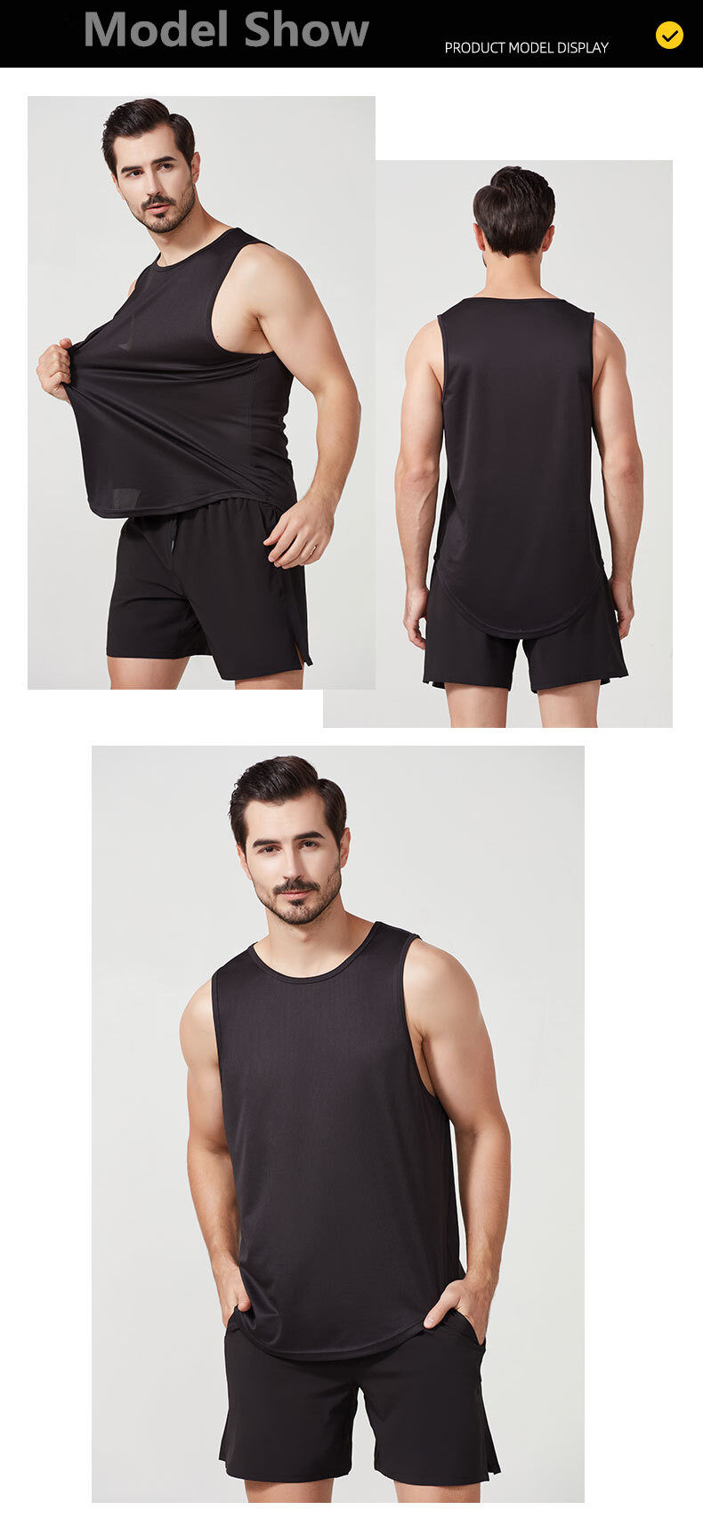 Sportbekleidung Outdoor Marathon Running Fiess Weste Shorts Set für Herren_voghion.com