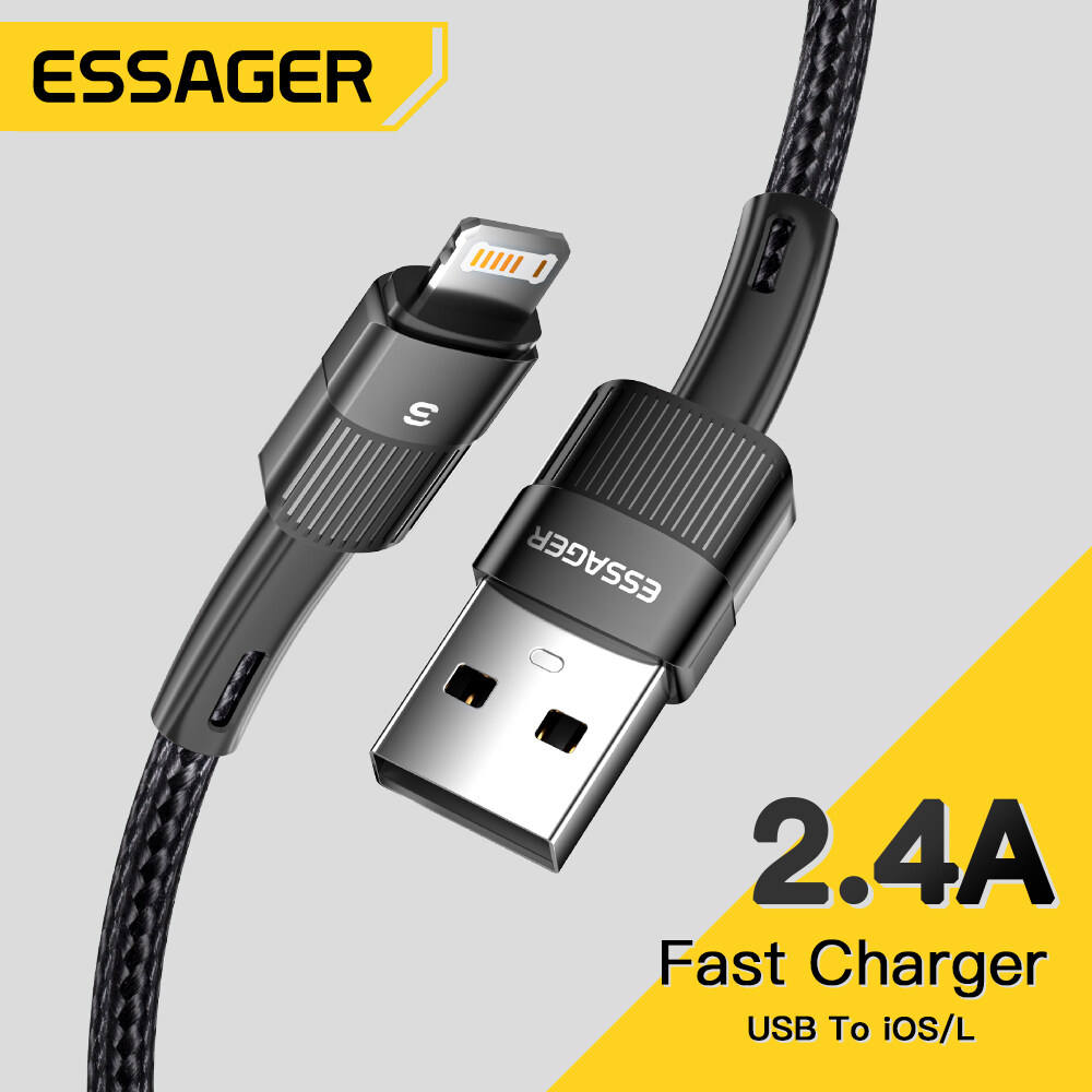 Essager Cáp Usb Cho Iphone 11 12 13 Pro Max Mini Xs Xr X SE 8 7 6 Plus 6S 5 5S 2.4A Dây Sạc Nhanh Ch