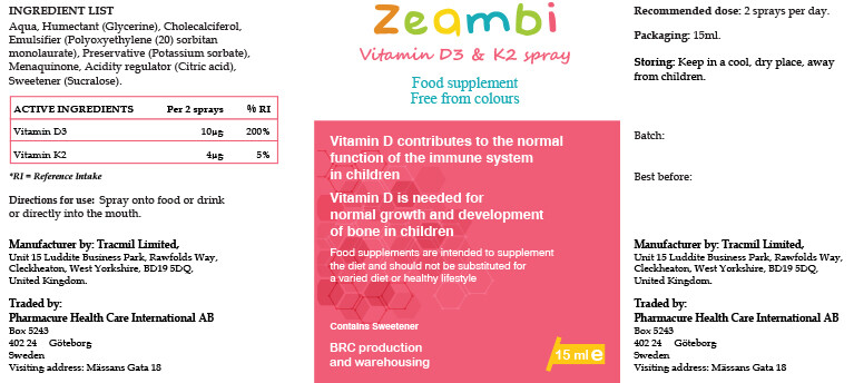 Vitamin D3K2 Zeambi - Dạng Xịt - Dành Cho Trẻ Từ 0 Tháng Tuổi - Xương Chắc Khoẻ - Tăng Cường Miễn Dịch