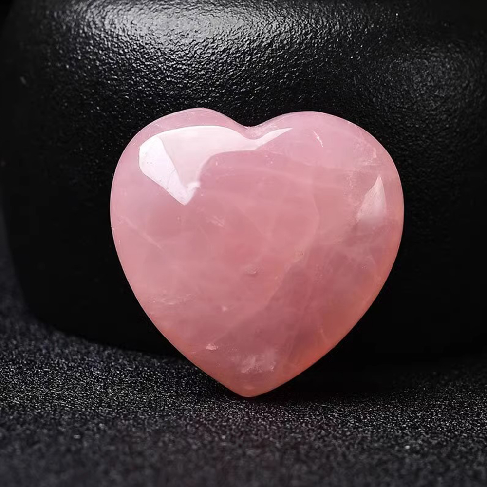 Rose crystal natural carved heart-shaped stone reiki energy balance stone tumbled polished natural quartz collecting Reiki Jewelry Home Decor Diy Gifts love