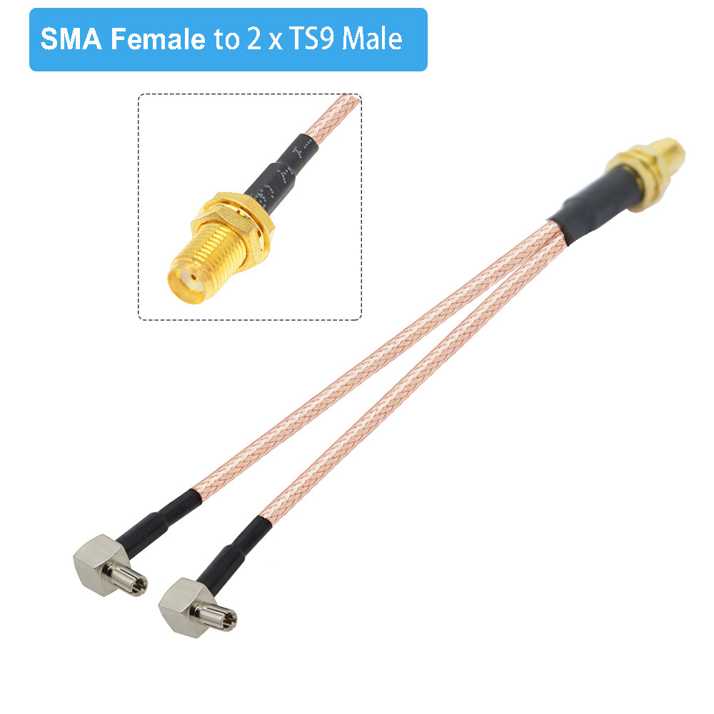 RP-SMA female to Y type 2X MS156 male Splitter Combiner cable pigtail RG174 6"
