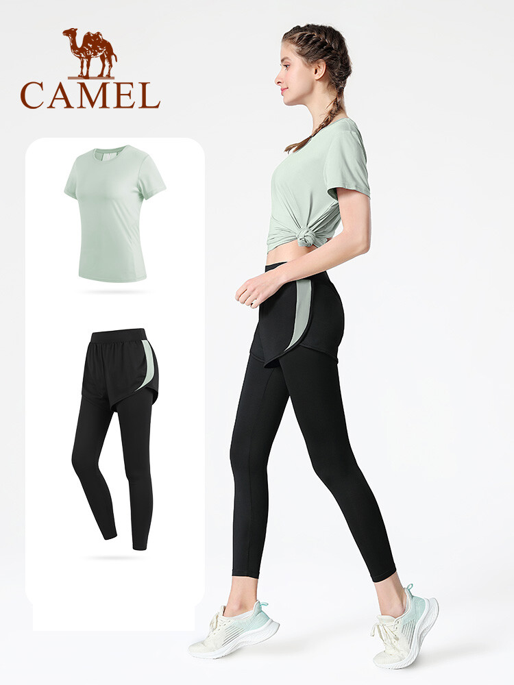 Camel yoga 2-piece sports suits quick dry t-shirt &long pants - ยี่ห้อ Camel ราคา 545 บาท*ส่งฟรี