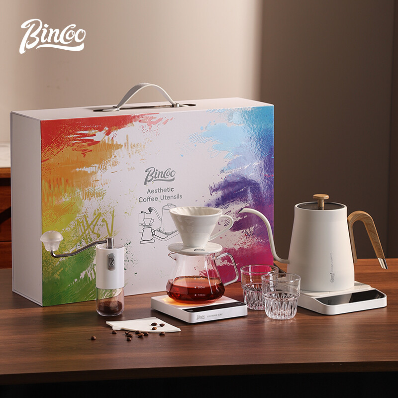 Bincoo Premium hand-poured cà phê Kit hộp quà tặng Nhà Phong Cách Mỹ với quy mô kết hợp cà phê đồ dùng Bình đựng cà phê quà tặng doanh nghiệp