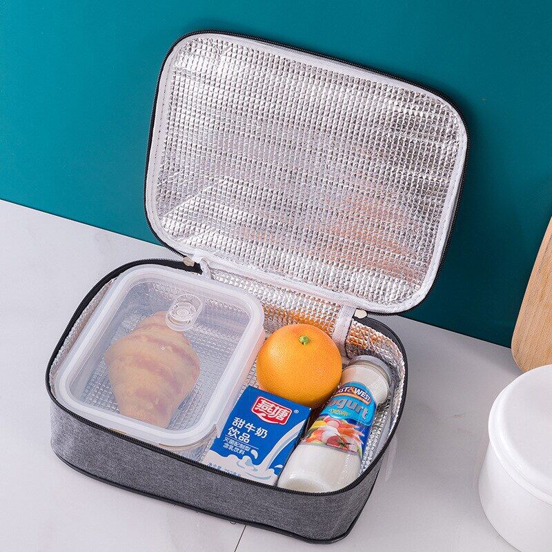 Gambar Waterproof Kid School Lunch Bag Office Worker Bento Thermal Pouch Portable Outdoor Camping Picnic Fruit Snack Keep Fresh Handbag