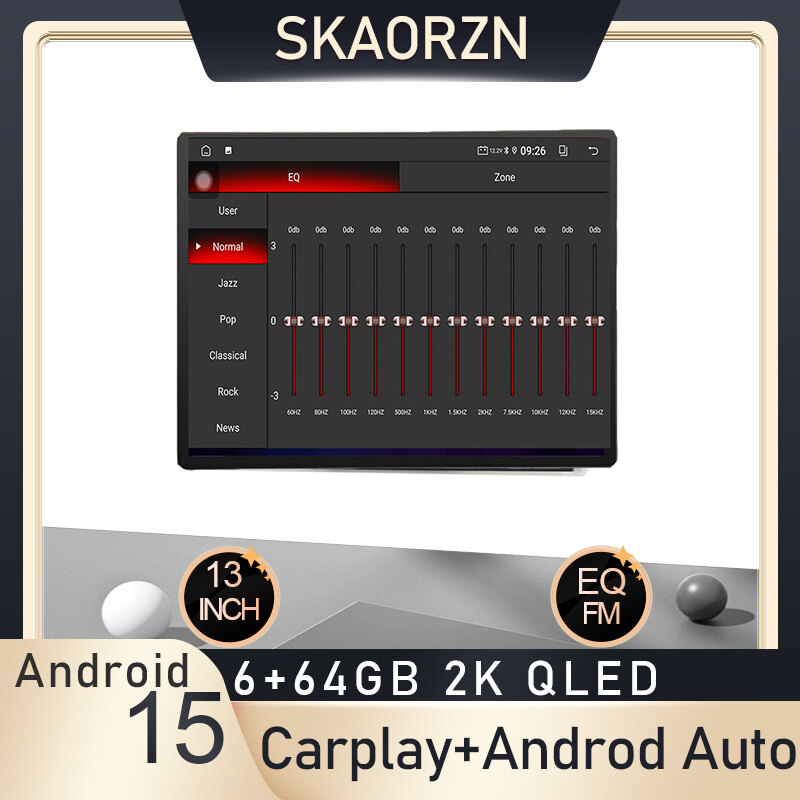 Skaorzn 13inch 6+64GB for mitsubishi xpander 2017-2022 android15 2k qled 2000x1200p 2din car android headunit stereo fm bluetooth carplay android auto steering control rear view for 9inch 10inch frame t13 ราคา 6,200 บาท*ส่งฟรี