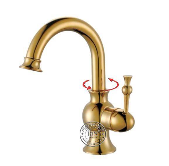 Gambar Packages mailed all gold plated copper faucet hot and cold water european style single the single hole archaize bibcock of the basin that wash a face