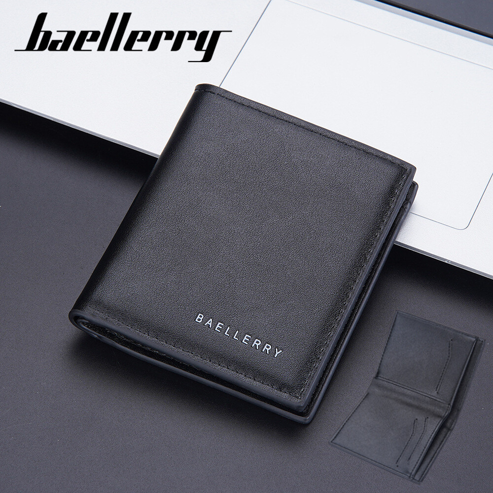 Baellerry ví nam nhỏ sang trọng chất lượng cao ví ngắn nam thương hiệu mới ví nam cổ điển đồ kẹp thẻ mỏng