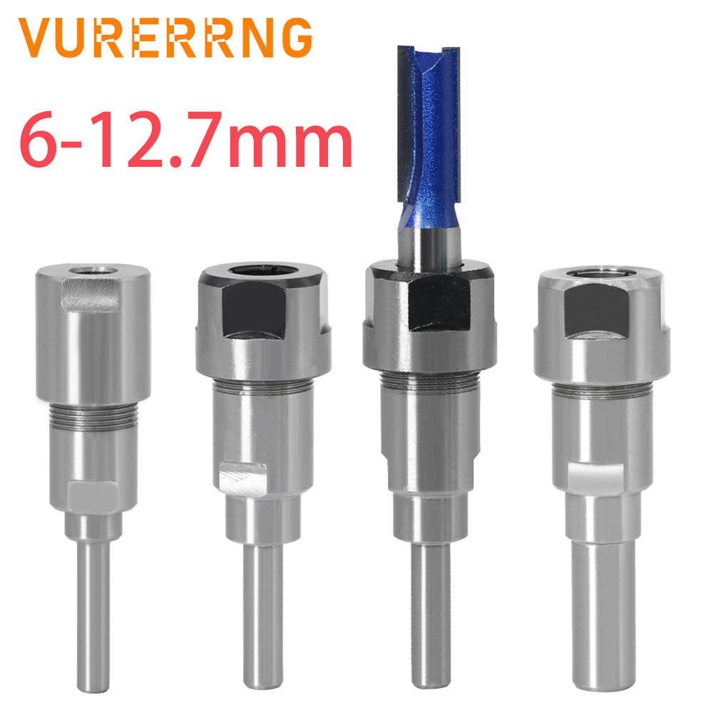 1 cái Ống kẹp chuyển đổi thanh nối dài đầu dao phay 6-12.7mm Phụ Kiện máy khắc dao phay mở rộng cho gỗ