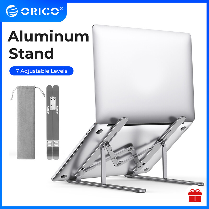 Orico giá đỡ đứng máy tính xách tay giá đỡ máy tính xách tay bằng nhôm điều chỉnh được di động giá đỡ máy tính gấp gọn 7 góc cho máy tính bảng macbook