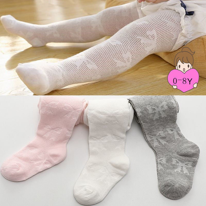 Lg566 trẻ mới biết đi bé gái quần, in hình nơ màng lưới vớ pantyhose căng chân xà cạp